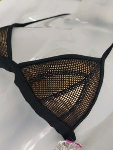 Black Mesh Triangle Bra