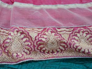 Pink Embroidered suit with bottom and dupatta