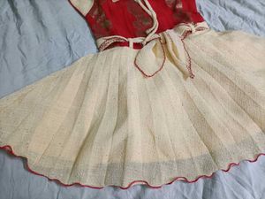 Beautiful Red and Beige Frock for newborn