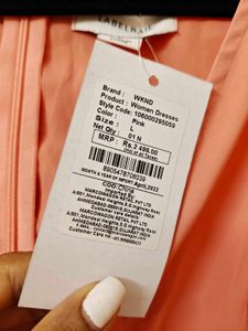 Peach V-Neck Mini Dress