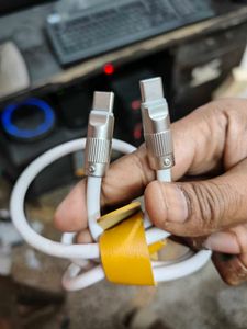 White USB Type-C to Type-C Cable with Dual LED Ind