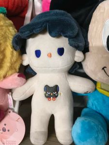 Cute kpop Plush Doll with Cat Badge