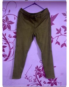 Dark Mustard  Skinny Velvet Pants