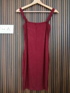 Maroon Spaghetti Strap Bodycon Dress