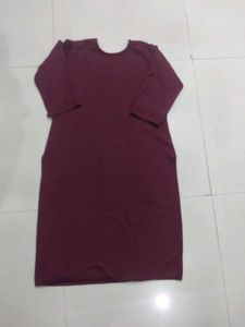 Embroidered woollen  Maroon Kurta set