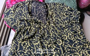 Black with yellow floral Print Mini Dres