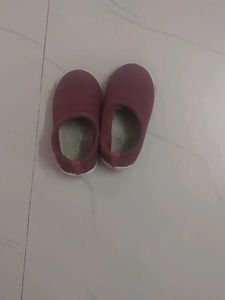 Toddler Girls Maroon Slip-on Shoes