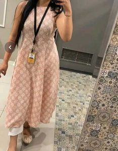 Sassafras Peach Printed Kurta