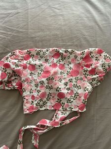 Floral Wrap Crop Top