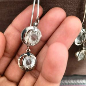 Elegant Dangle Earrings with Clear Gems