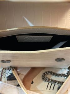 Chic White Crocodile Embossed Bag