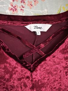 Crushed Velvet V-Neck Top