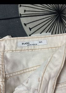 Wide Leg Cream Jeans