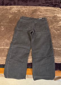 Wide Leg Black Denim Jeans