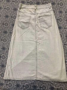 Light Wash Denim Maxi Skirt