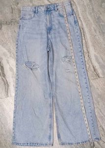 Light Wash Distressed Wide Leg Jeans
