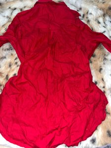 Red Long Sleeve Tunic Top