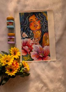 Abstract Woman Portrait Art Painting