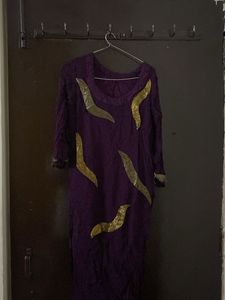 Purple Kurta set with Gold Embellishments
