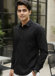 Classic Black Men's Long Sleeve Shirt