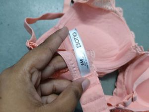 Peach Lace Balconette Bra