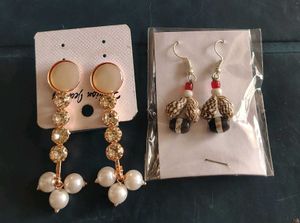 Elegant Pearl & Gemstone Drop Earrings
