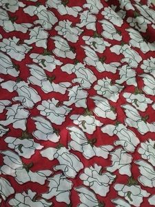 Unstitched Red Printed suit