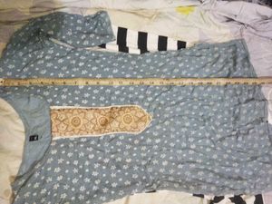 Light Blue Floral Print Kurta
