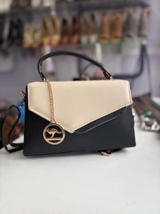 Chic Brown Ruffle Detail Handbag