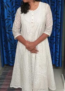 Elegant White Lace Kurta