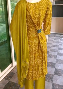 Elegant Mustard Kurta Set with Dupatta