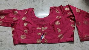 Vibrant Pink Brocade Blouse