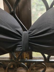 Black Knotted Bikini Top/Bra Lightly Padded