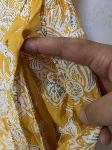 Sunny Yellow Floral Print Button-Up Dress