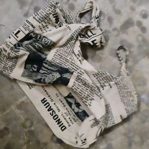 Newspaper Print Crop Top