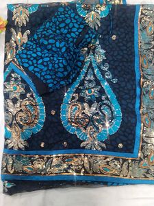 Black N Cyan Blue Party Wear Saree