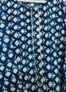 Blue & White Print Kurti