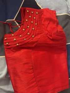 Elegant Red Readymade Saree Blouse