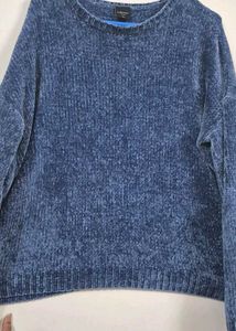 Blue Coloured Woolen Sweat Tshirt