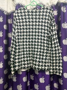 Houndstooth Print Button-Up cardigan