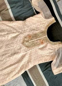 Peach Chikankari Suit Set