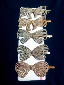 Set of 5 Sparkly Bow Hair Clips