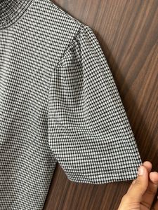 MAX Black And White Checkered Top