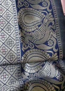 Brand New Rose Pink Silk Saree with Blue Border