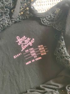 Black Lace Trim Nightgown