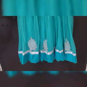 Elegant Green Embellished Ethnic Gown
