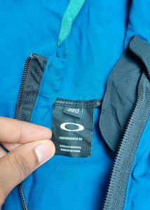 Oakley Men's Blue Zip-Up Hooded Jacket