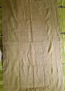 Beige Cotton Chunni/Dupatta with jute panel
