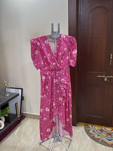 Fuchsia Floral Wrap Dress