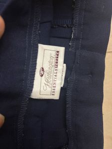 Navy Blue Pleated Trousers